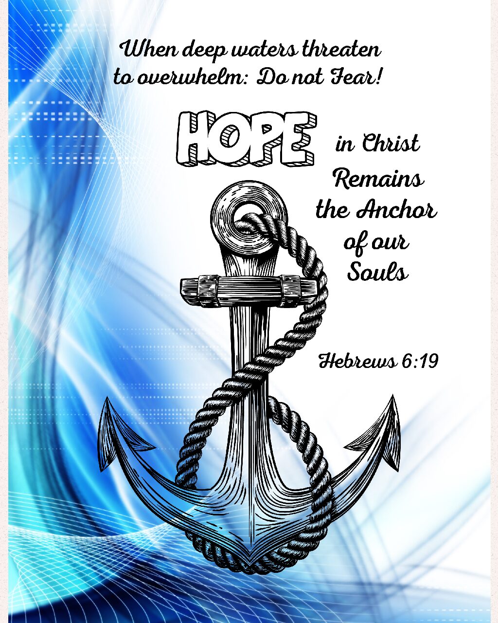 Hope in Christ Inspirational Digital Download Home Decor Wall Art