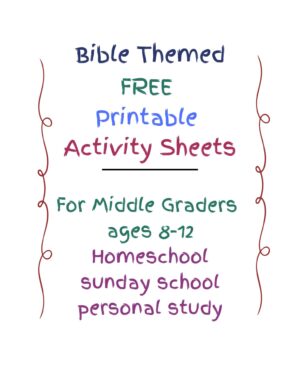 An Example of Forgiveness: Free printable Bible study sheets Activities for Grades 4-6