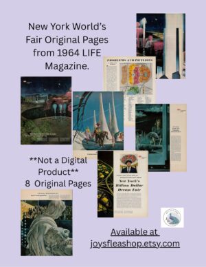 1964 Life Magazine Pages – NY World’s Fair Preview – 8 Original Color Pages